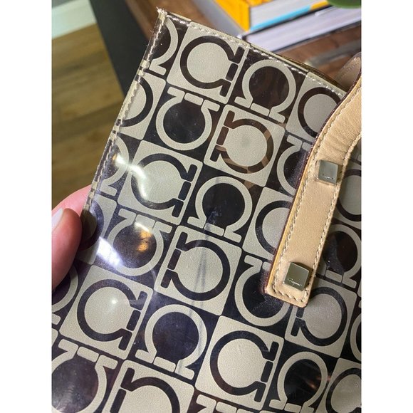 (Sold) Ferragamo PVC Plastic Logo Beach Tote Bag - Picture 11 of 12